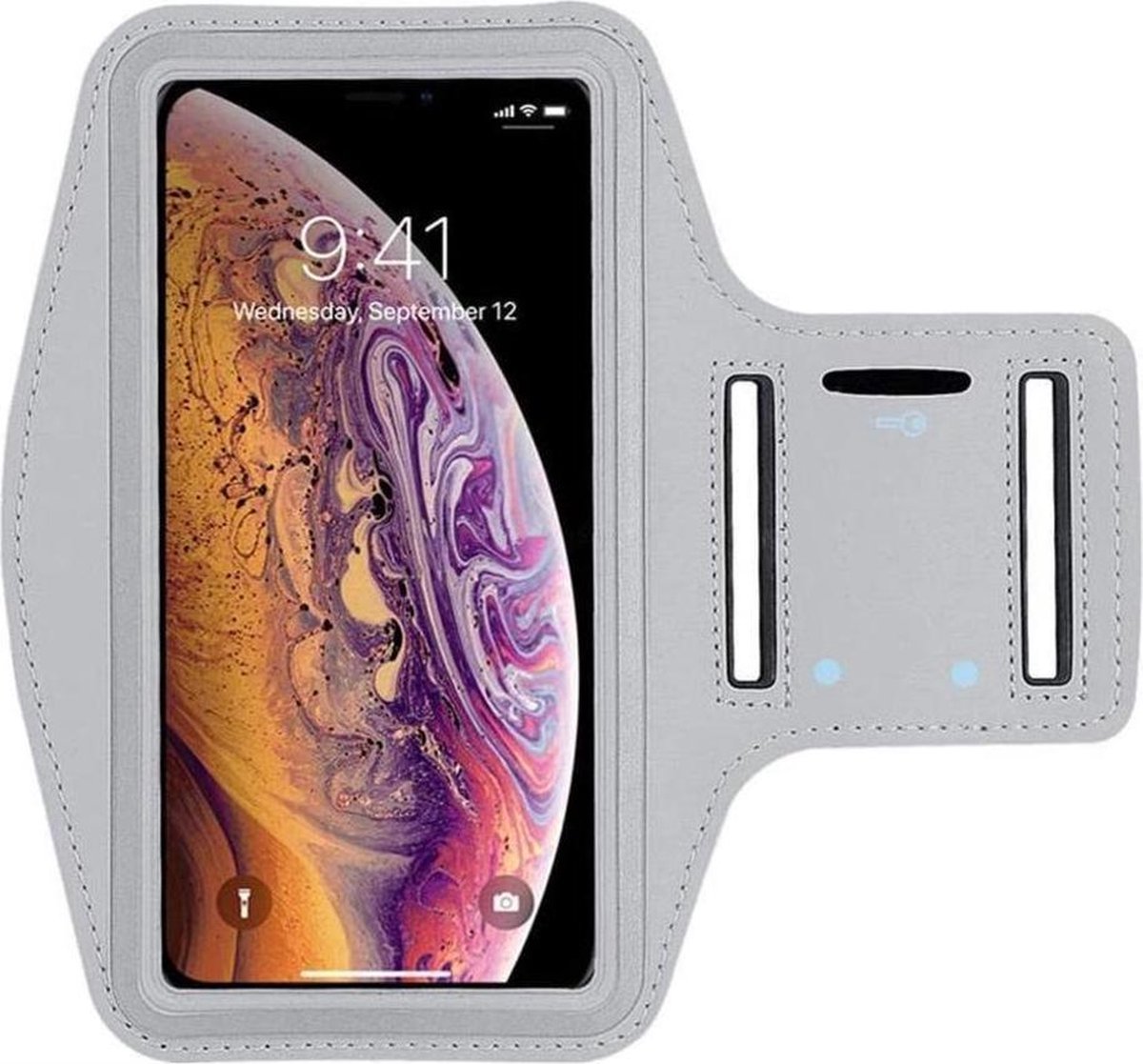Samsung Galaxy S21 Ultra - Sportarmband - Grijs - Spatwaterdicht - 1 sleutelhouder - Reflecterend - Hardlooparmband - Telefoonarmband  - Hardloop Telefoonhouder