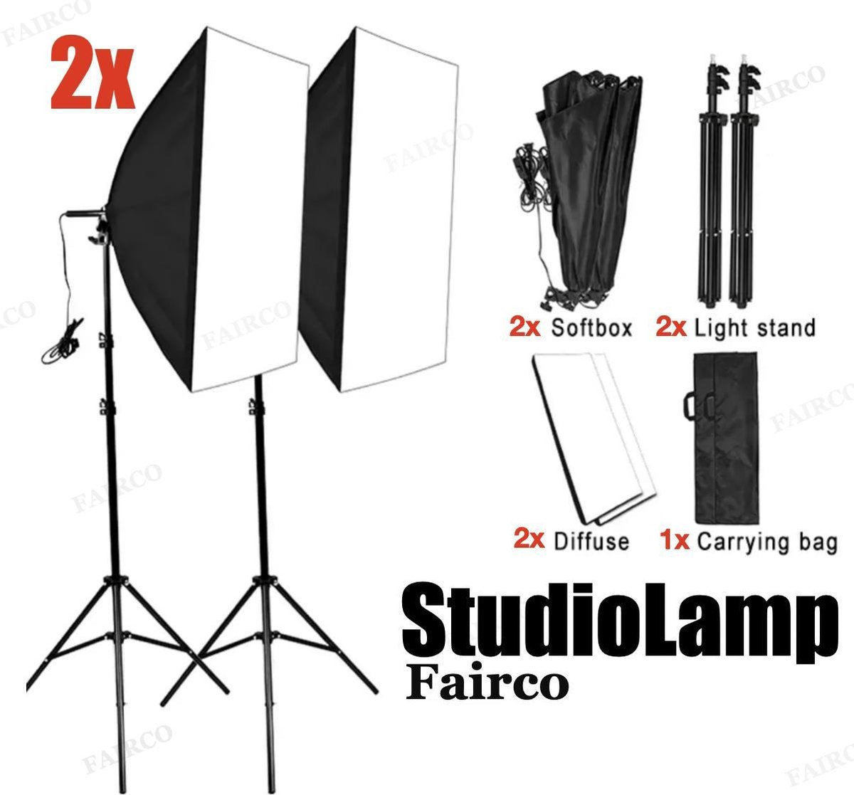 2Pcs Studiolamp Met Tas - Foto Studio Verlichting Kit
