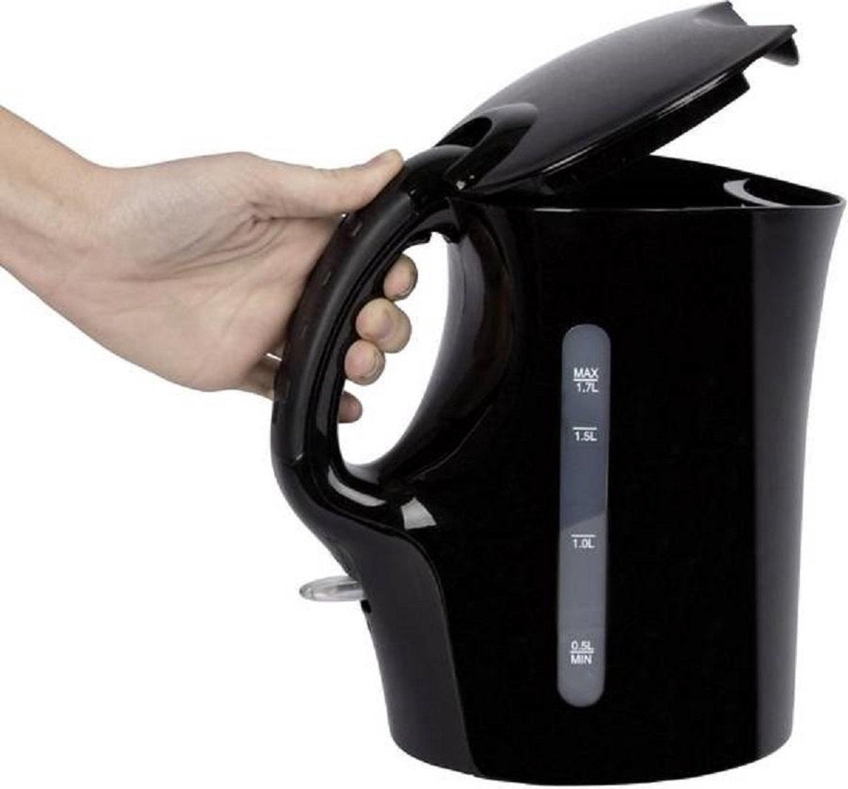 Waterkoker WK 3445 zwart Clatronic - 1.7 liter back office - waterketel - electric kettle - 2200 Watt Draadloos - Uitneembaar kalkfilter - droogkook beveiliging