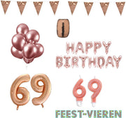 69 jaar Verjaardag Versiering Pakket Rosé Goud