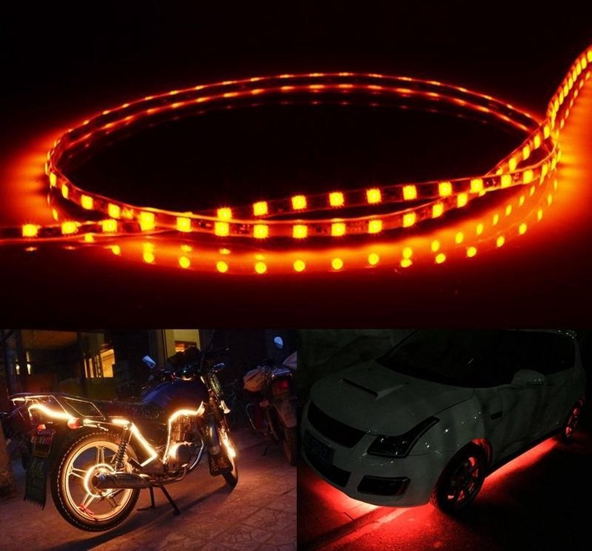 5 STUKS Flow Style 45 LED 3528 SMD Waterdichte flexibele autostrooklamp voor autodecoratie