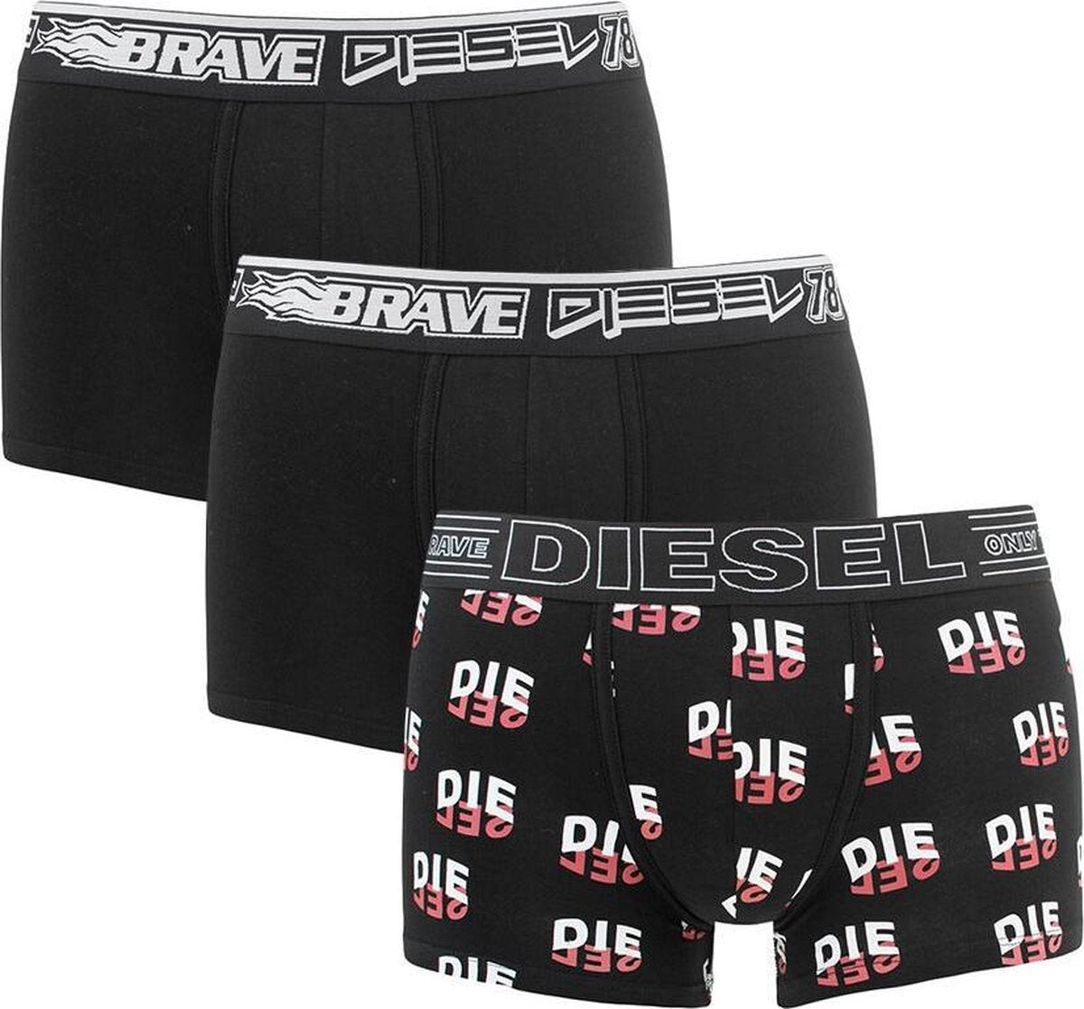Diesel damien 3P mirror logo & zwart - L