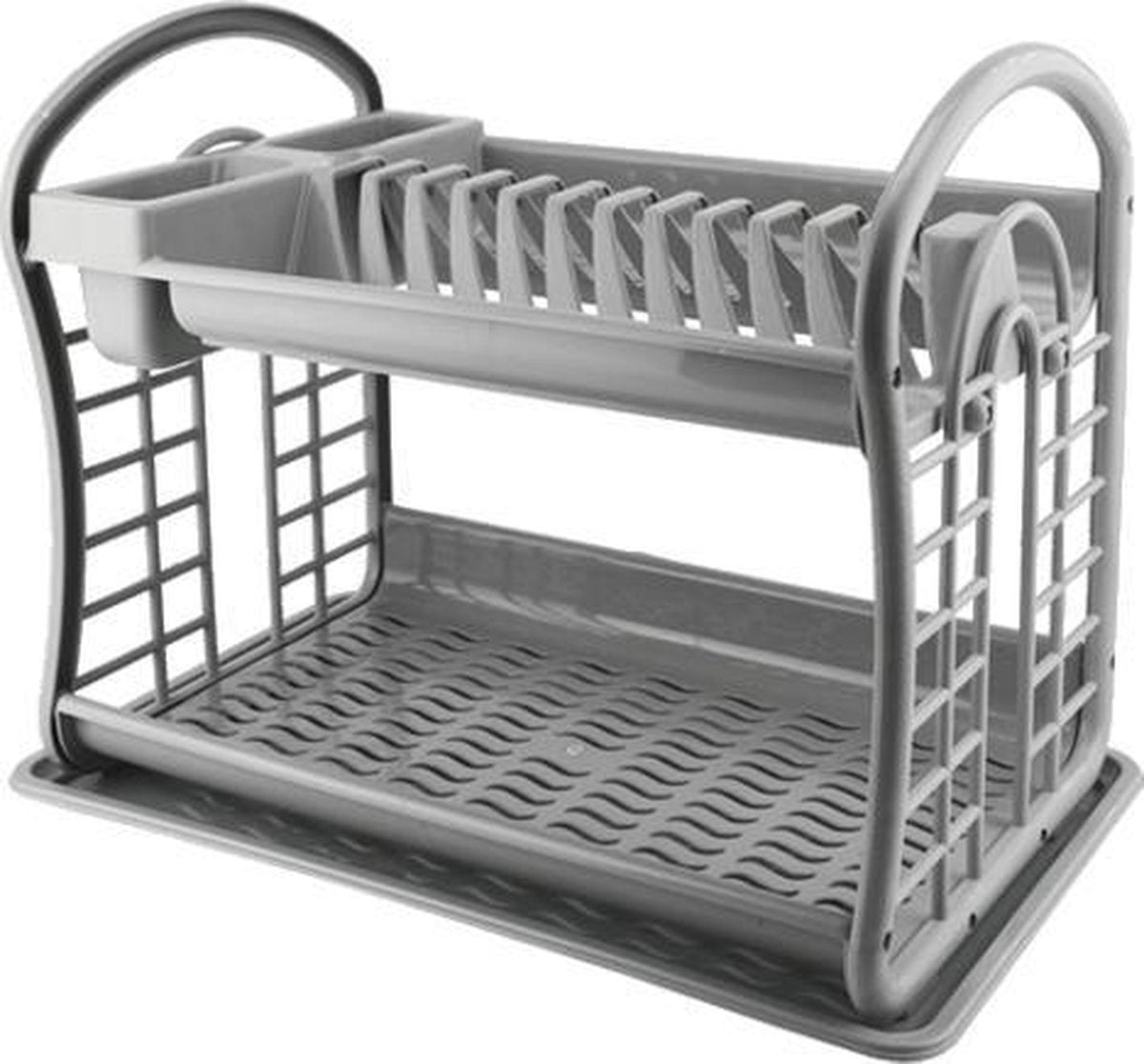 Hoffmans Afdruiprek - 2 Verdiepingen - 47x28x34 cm - Grijs