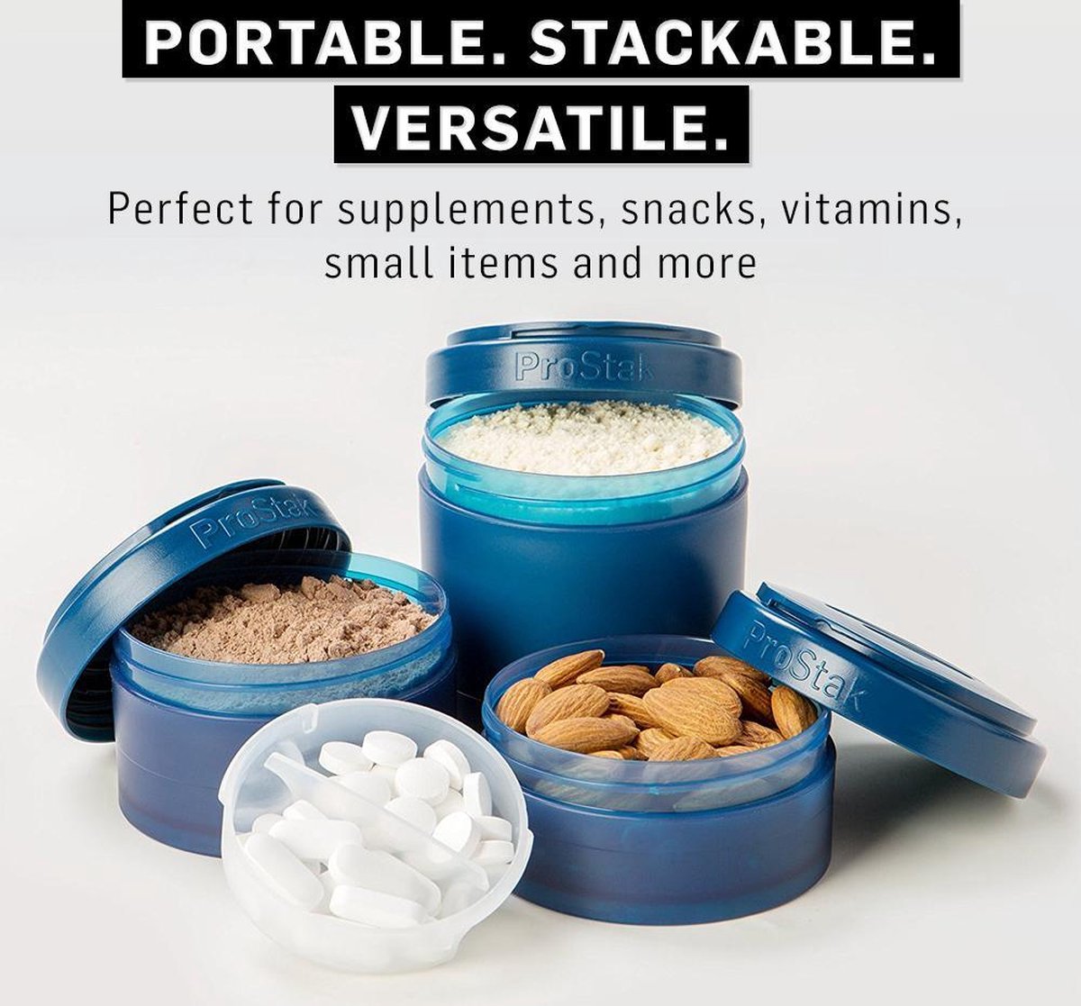 BlenderBottle ProStak - Uitbreidingspakket - 650ml - Fullcolor Cyan