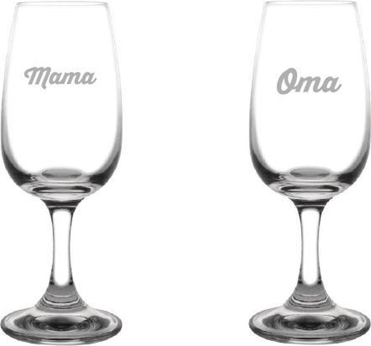 Gegraveerde portglas 12cl mama+oma
