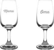Gegraveerde portglas 12cl mama+oma
