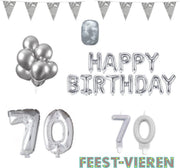 70 jaar Verjaardag Versiering Pakket Zilver