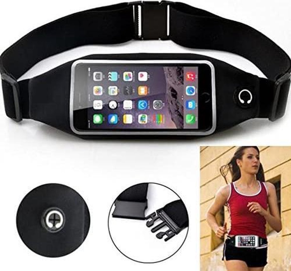 Sport Heupband Fitness & Hardloop Heup band - Running belt waist - 2 Opbergvakken