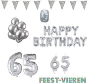 65 jaar Verjaardag Versiering Pakket Zilver