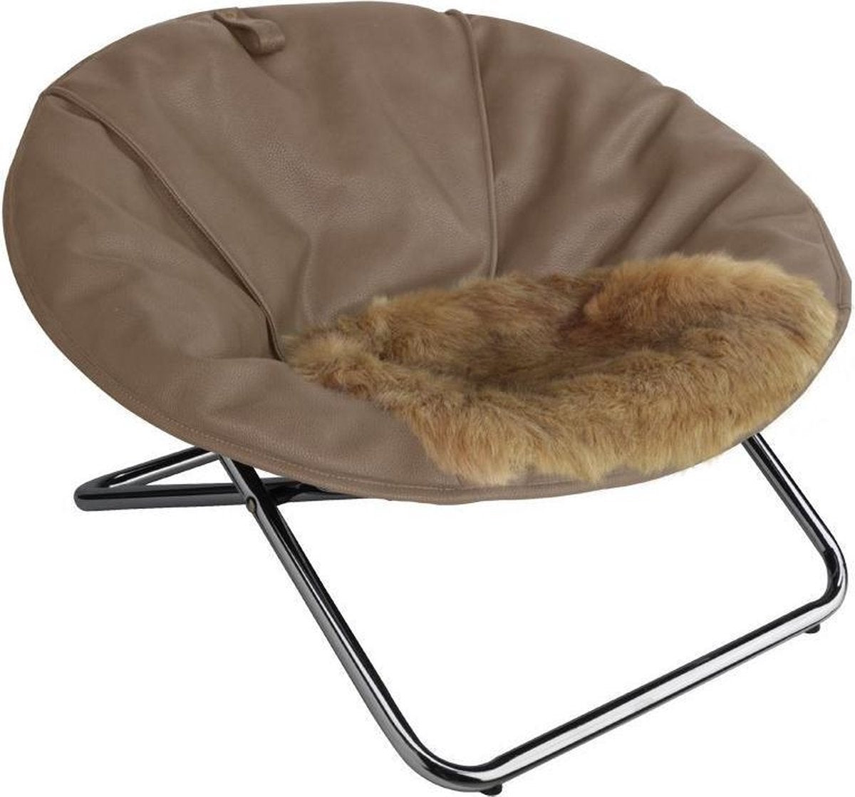 Stoel VIP Collectie met immitatie bont (S) Taupe