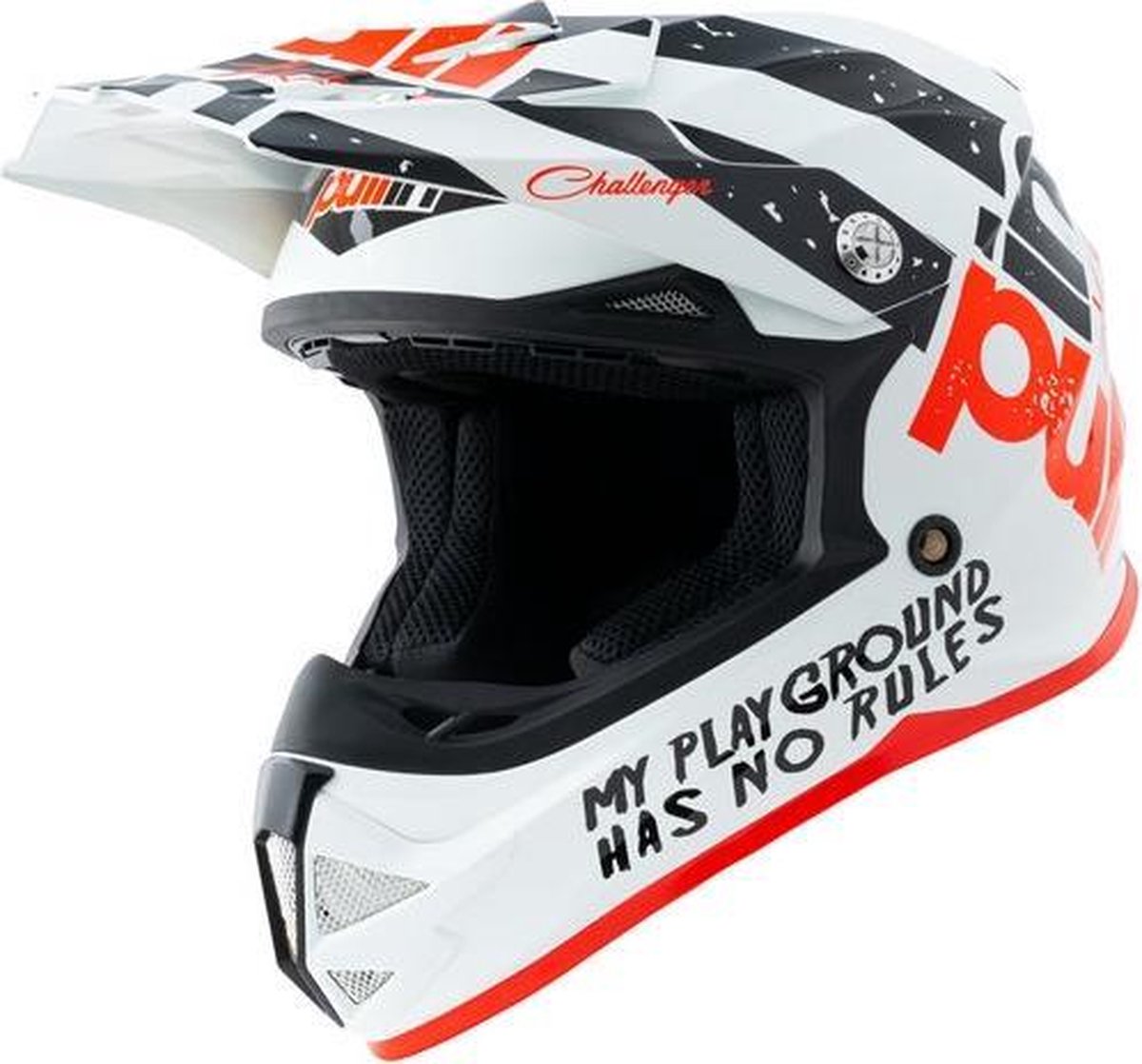 KIDS Pull-In Crosshelm Trash Helmet Kid White Black Red 2021 - 52cm - L (KINDER)