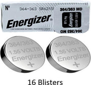 16 stuks (16 blisters a 1 stuk) Energizer 363/364 Zilver-oxide batterij knoopcel (S) 1