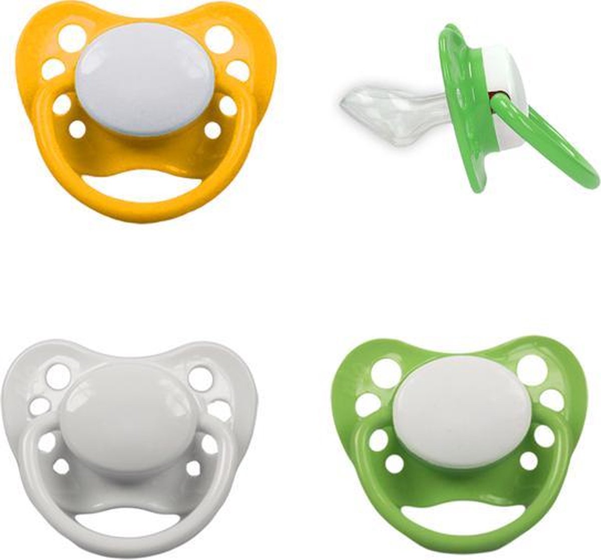 Set van 3 fopspenen Nip - Silicone - Dental - 0-6 maand - Geel