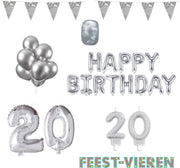 20 jaar Verjaardag Versiering Pakket Zilver