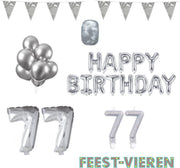 77 jaar Verjaardag Versiering Pakket Zilver