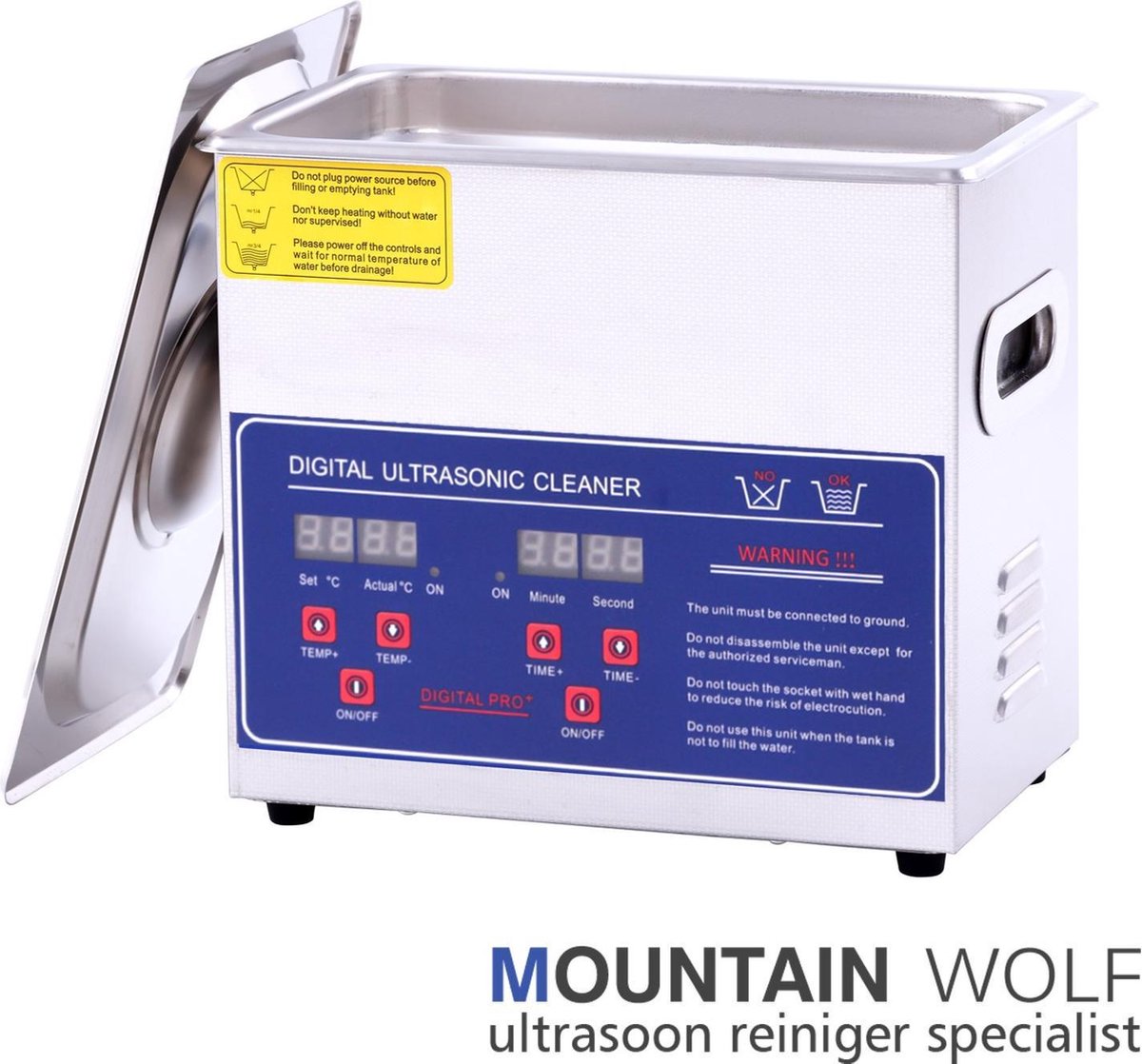 Ultrasoon reiniger 3 Liter - 3L (Ultrasoonbad - Reinigingsbad - Reinigingsbak - Ultrasone Reinigingsmachine - Ultrasoonbak - Ultrasonic Cleaner - beste Reinigings trilbad - sieraden bad bak - pedicure badje - brillen apparaat)