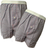 Embrator 2-stuks mannen Boxershorts geweven katoen wit/blauw/rood 4XL