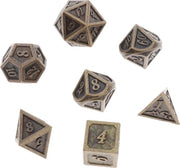 Metal Polydice set - Metalen Polyhedral dobbelstenen set 7 delig | Set van 7 dice  | dungeons and dragons dnd dice | D&D Pathfinder RPG DnD | Koper / Metaal