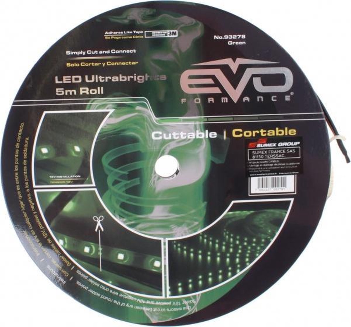 led-strip flexibel 12 Volt 500 cm op rol groen