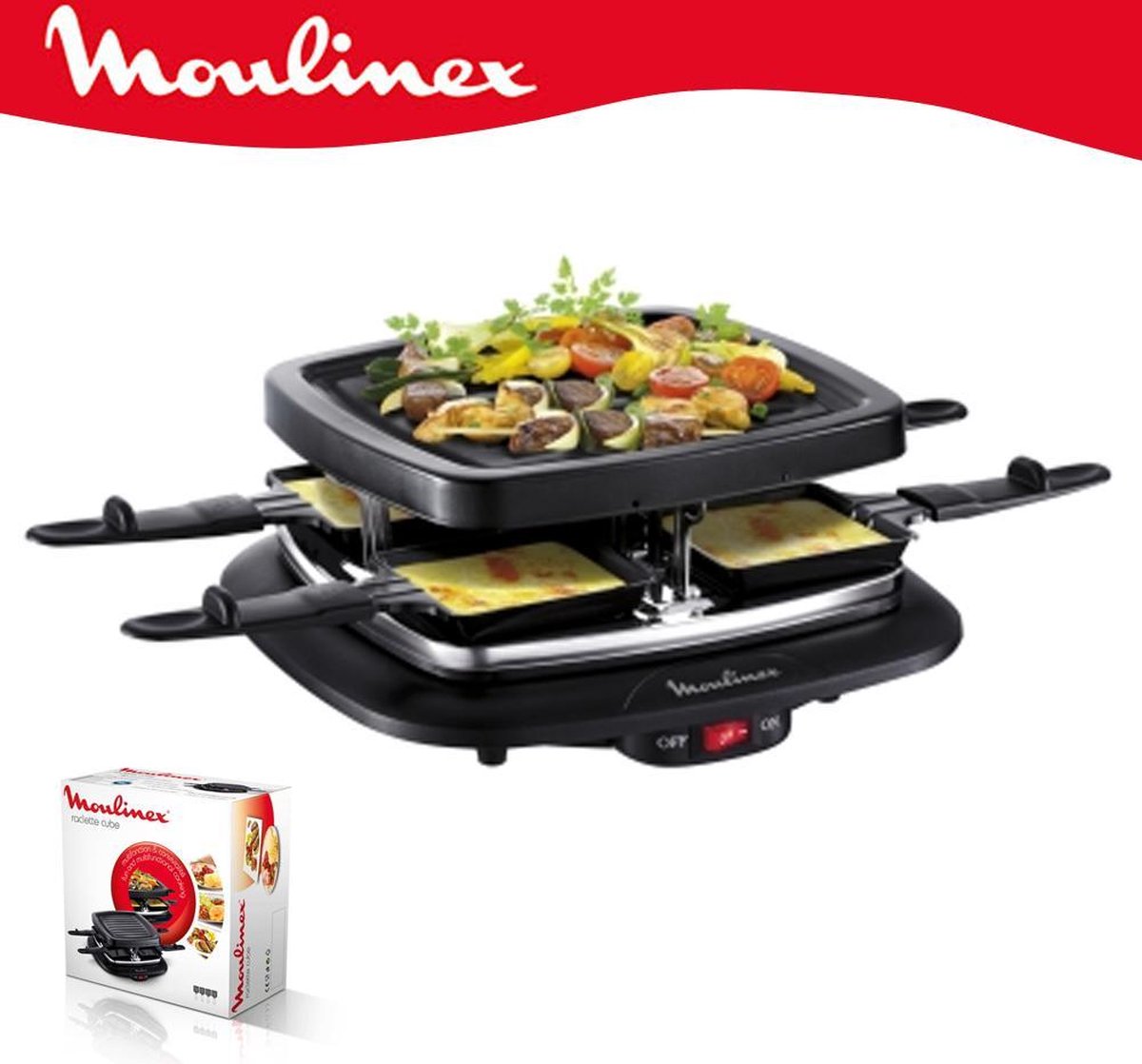 Moulinex Raclette Cube Geschikt voor 4 Personen - RE140812