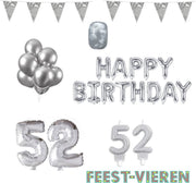 52 jaar Verjaardag Versiering Pakket Zilver