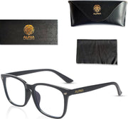 Alpha Premium Computerbril - Blauw Licht Bril - Blue Light Glasses - Blue Light Bril - Anti Blauw Licht - Gamebril - Tegen Vermoeide Ogen - Unisex - Zwart
