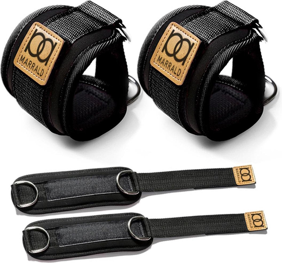 Marrald Enkelband Fitness 2 Stuks - Ankle Cuff - kabelmachine sport beenband strap - Zwart