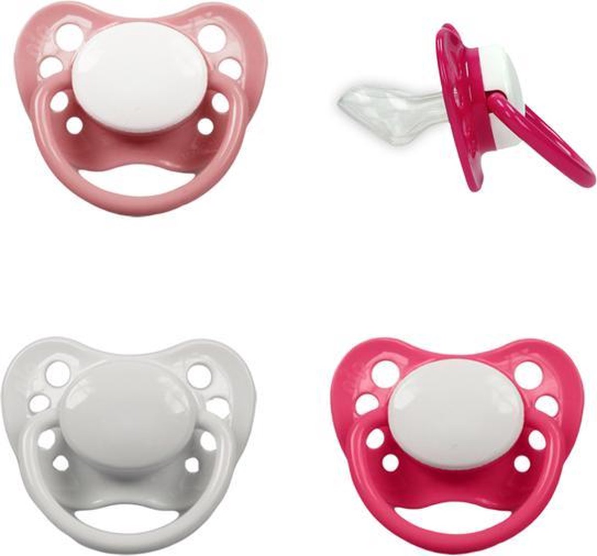Set van 3 fopspenen Nip - Silicone - Dental - 0-6 maand - Roze