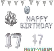 17 jaar Verjaardag Versiering Pakket Zilver