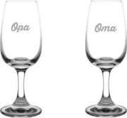 Gegraveerde portglas 12cl Opa+Oma