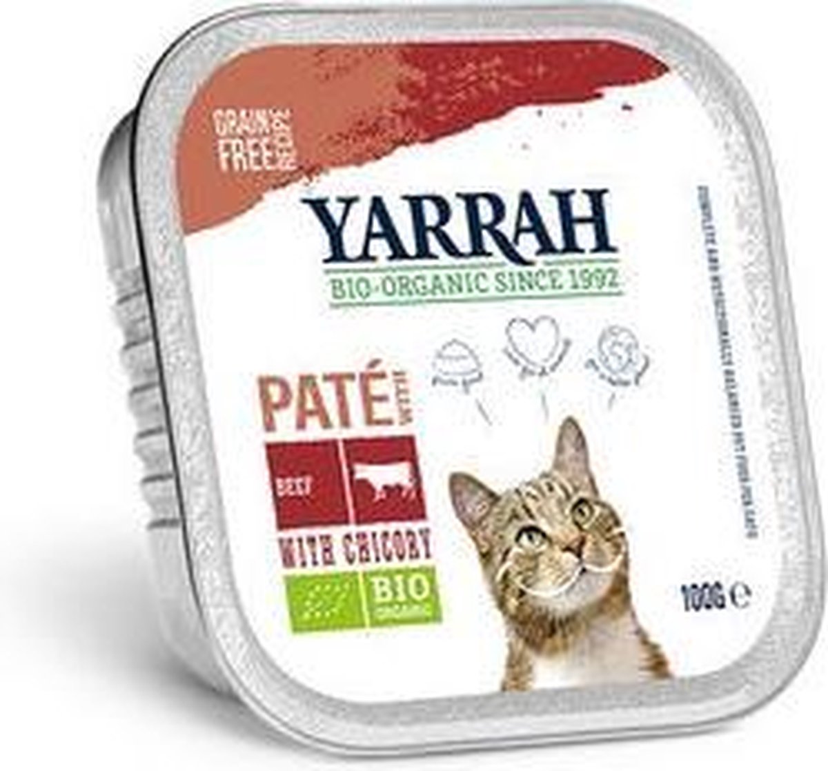 Yarrah cat kuipje wellness pate rund/chichorei kattenvoer 100 gr