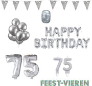 75 jaar Verjaardag Versiering Pakket Zilver