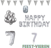 7 jaar Verjaardag Versiering Pakket Zilver