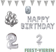 2 jaar Verjaardag Versiering Pakket Zilver