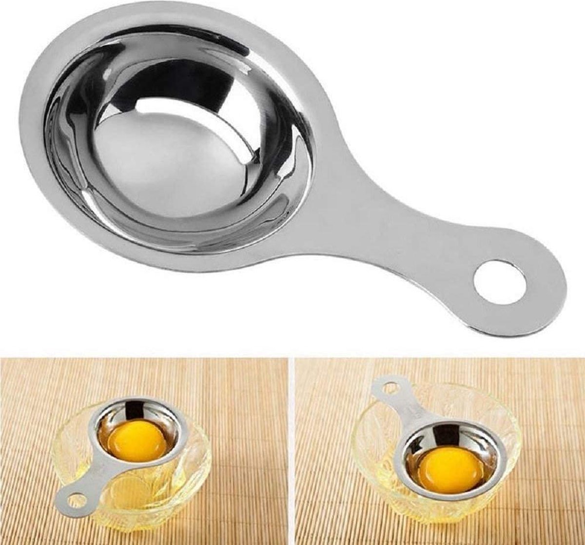 Doodadeals® Premium Eischeider – Eiersplitser – Ei Scheider – Ei Splitser – Eierscheider – Ei Splitter – Eischeider RVS – ø 6 cm