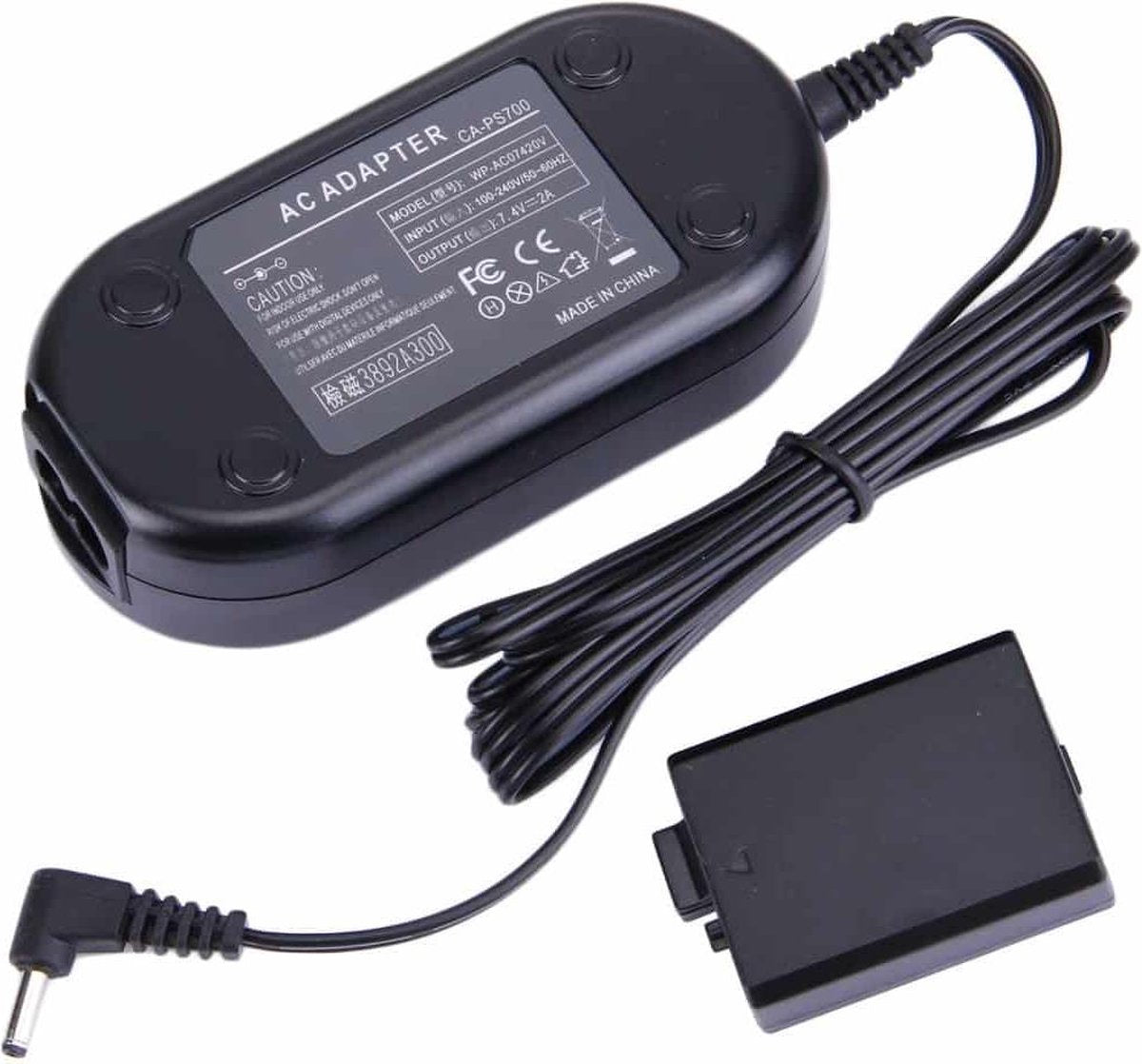ACK-E5 7.4V 2A camera netvoedingsadapterset voor Canon EOS 500D / 450D / 1000D (zwart)