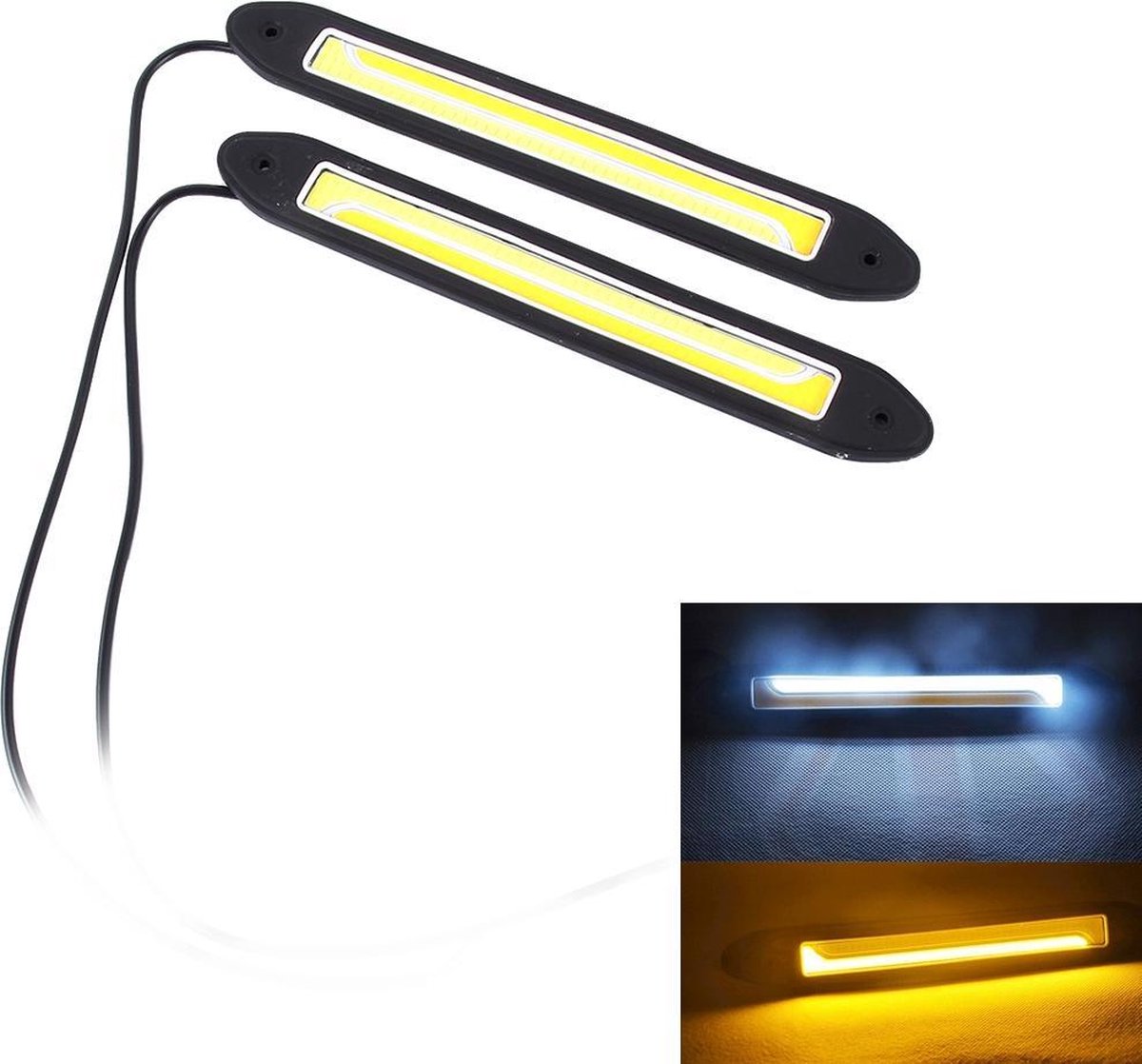 2 STKS DC 12 V 10 W 1000LM 6000 K Auto DRL dagrijverlichting Lamp (wit licht + geel licht)