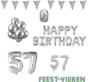 57 jaar Verjaardag Versiering Pakket Zilver