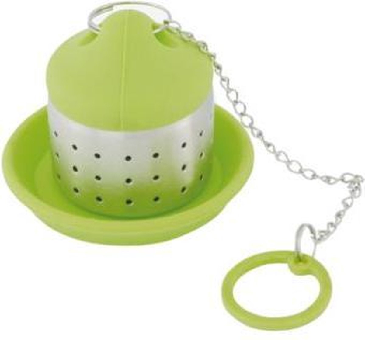 A'Domo DT-SIL-0052 Dotz Stainless Steel and Silicone Tea Infuser Green 4X4X4.5Cm