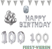 100 jaar Verjaardag Versiering Pakket Zilver