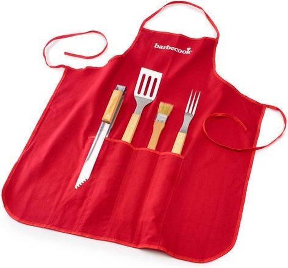 Barbecook Schort Met 4-Delige Barbecueset - Rood