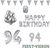 94 jaar Verjaardag Versiering Pakket Zilver