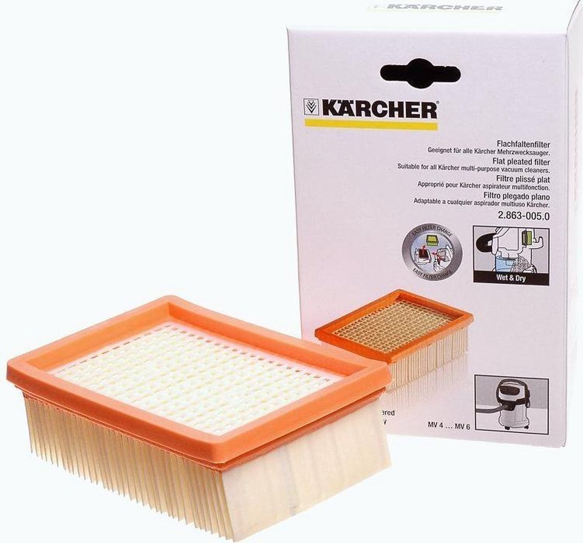 Karcher filter vlakfilter stofzuiger origineel karcher alleszuigers oa. MV4