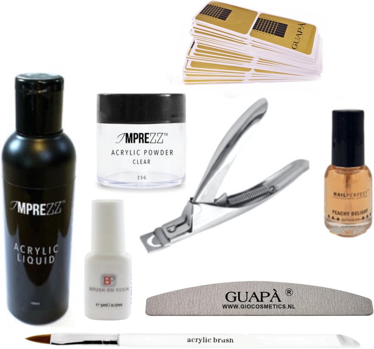 GUAPÀ® Acryl Nagels Starterspakket voor het maken van prachtige Acrylic Nagels - Inclusief Acryl Poeder Clear