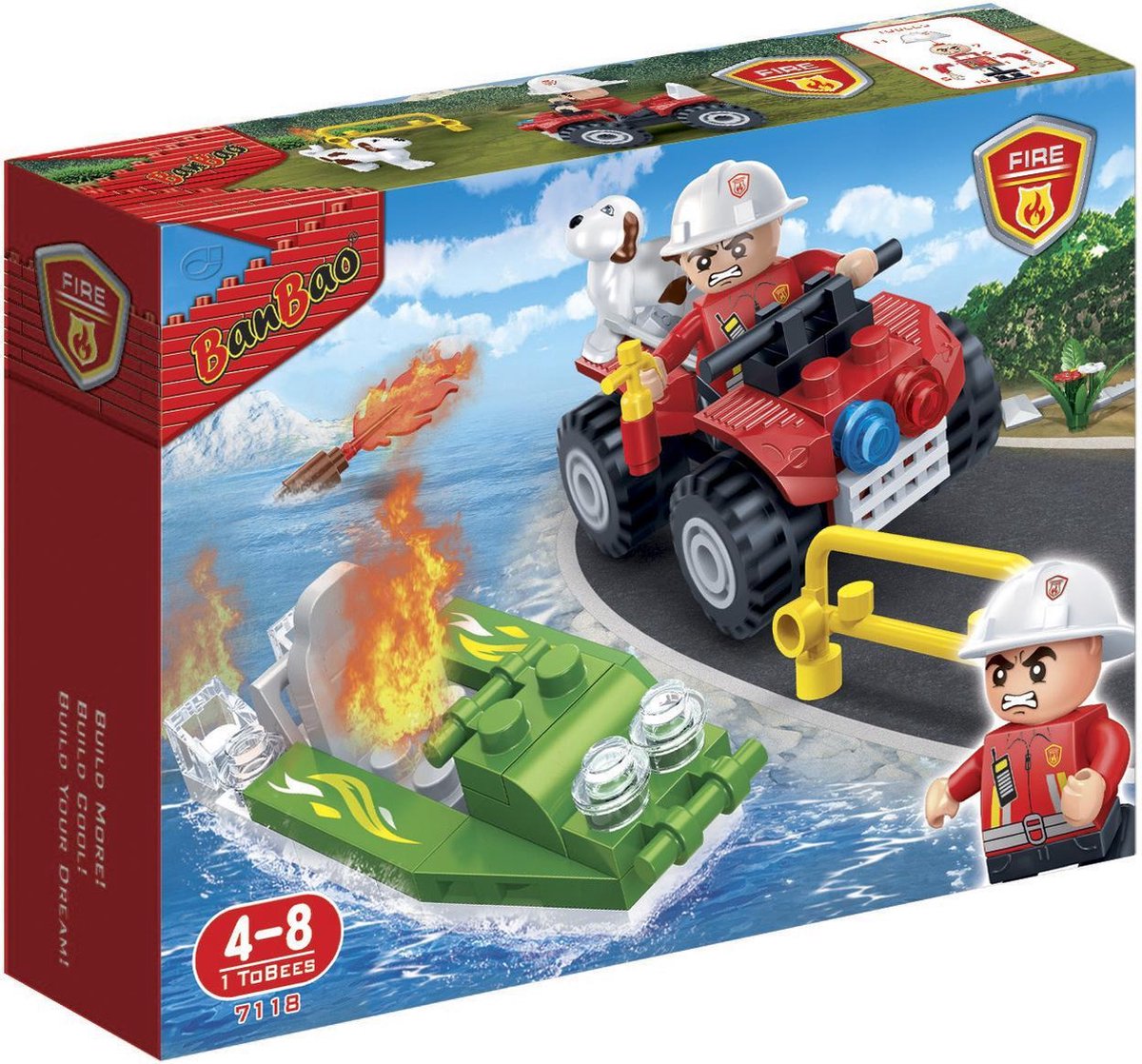 BanBao Brandweer Brandweerauto- en Boot - 7118
