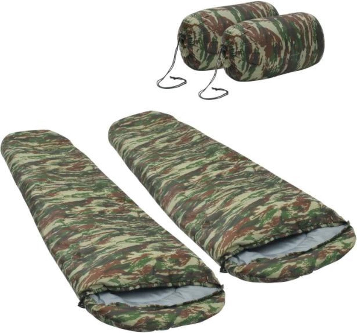 2 camouflage slaapzakken - kamperen - camping - lichtgewicht - slaapzak - professioneel - set van 2