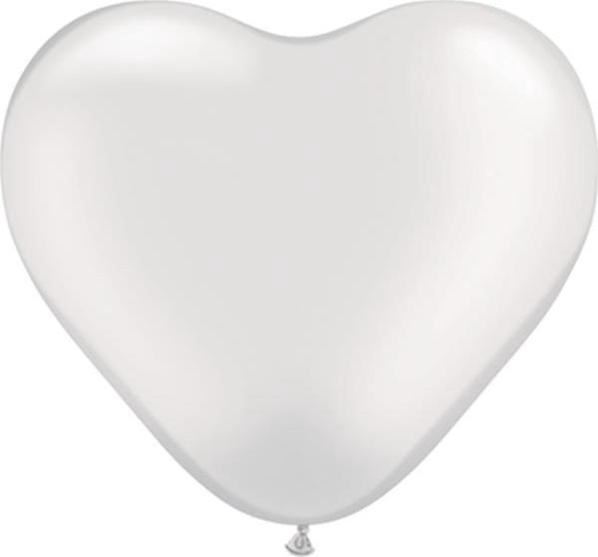 MEGA Topping hart ballon 80 cm transparant