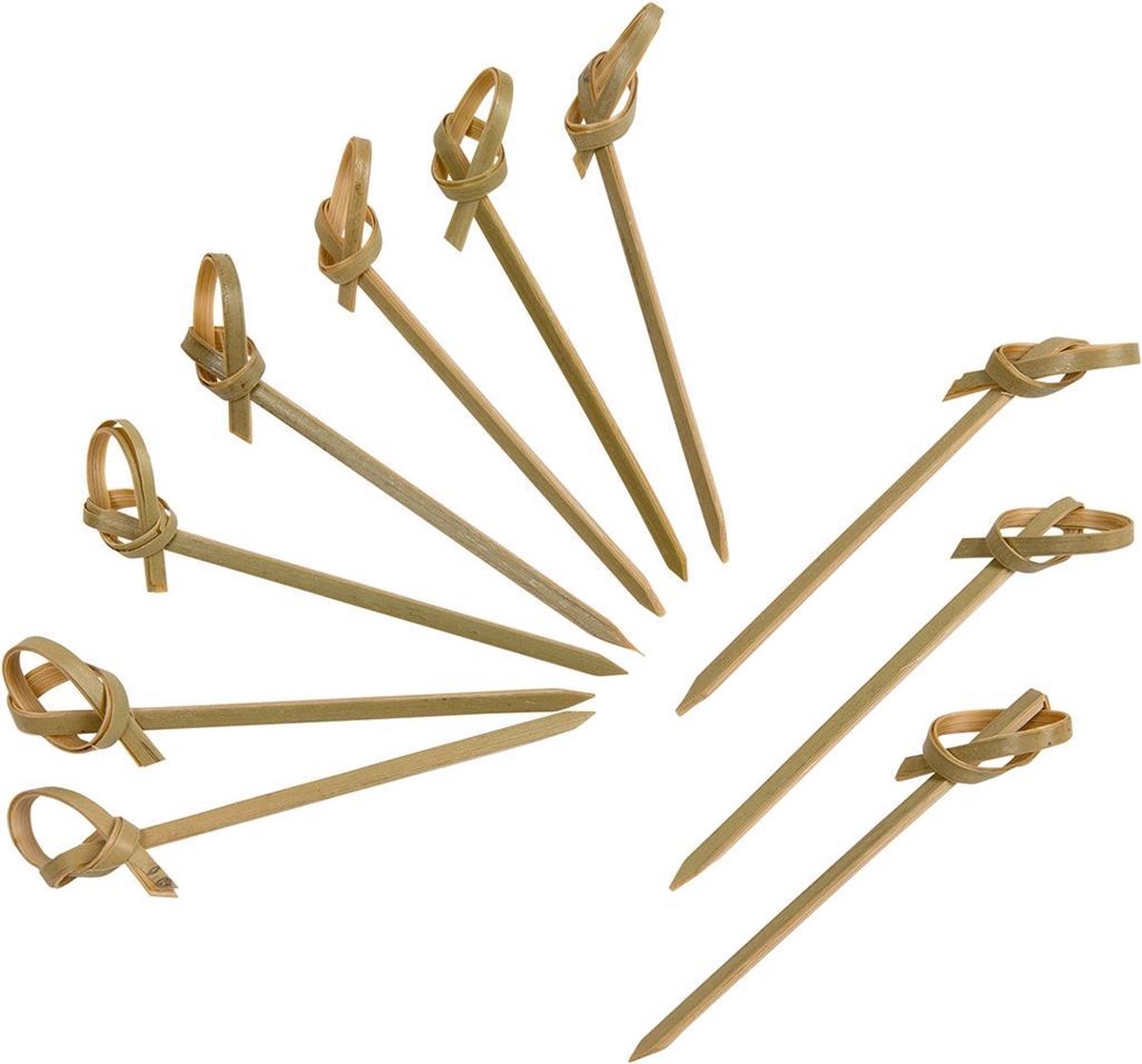 Tib Cocktailprikkers Knoop 6 Cm Hout Bruin 24 Stuks
