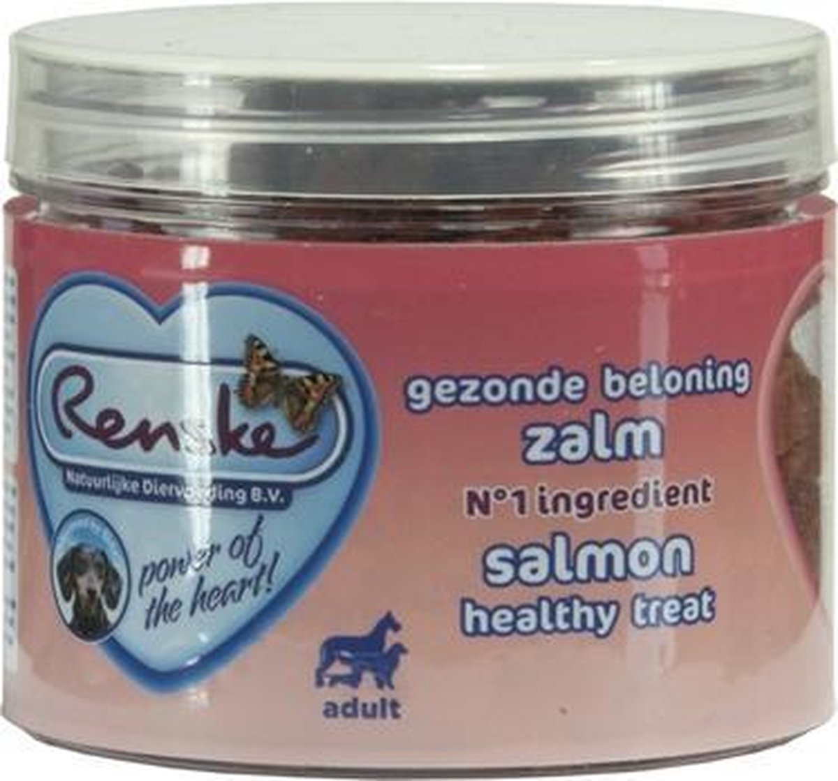 Renske hond gezonde beloning mini hartjes zalm - 100 gr - 1 stuks