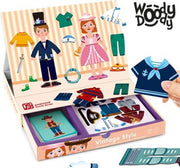 Knutsel Koffer Magnetisch Speelgoed Mode Knutsel Pakket Meisjes en Jongens met Vintage Kleding - Creatief Knutselen Kinderen - WoodyDoody